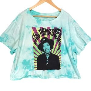 Lucky Brand Womens Jimi‎ Hendrix Tie Dye Cropped Graphic Tee Shirt XXL